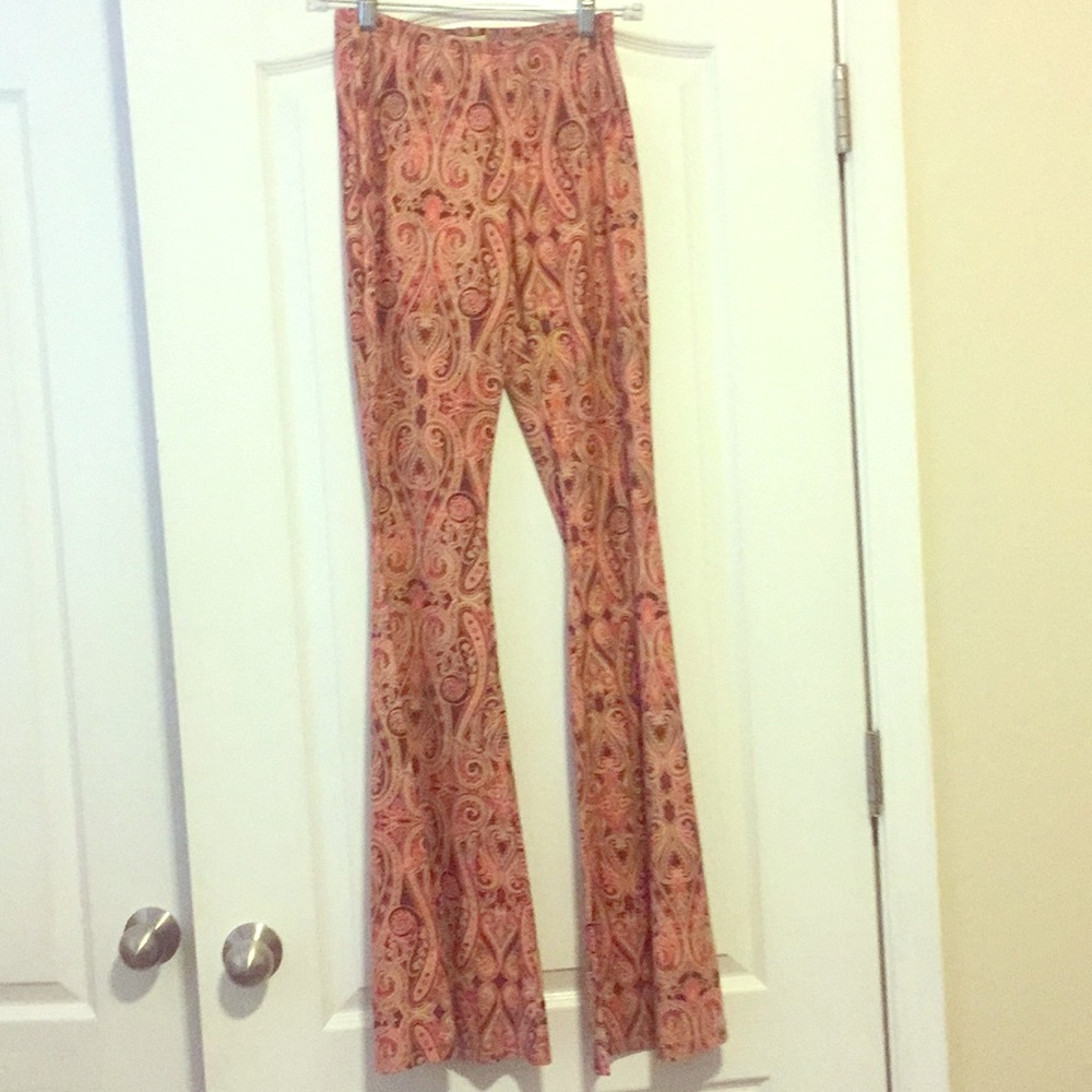 Stretch Paisley Bell Bottom Flares